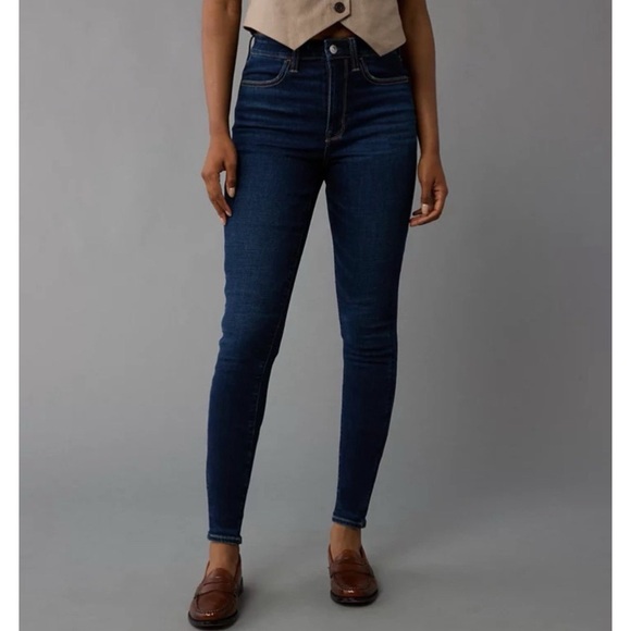 American Eagle Outfitters Denim - American Eagle AE Next Level High Waisted Jegging Dark Skinny Jeans Size 8